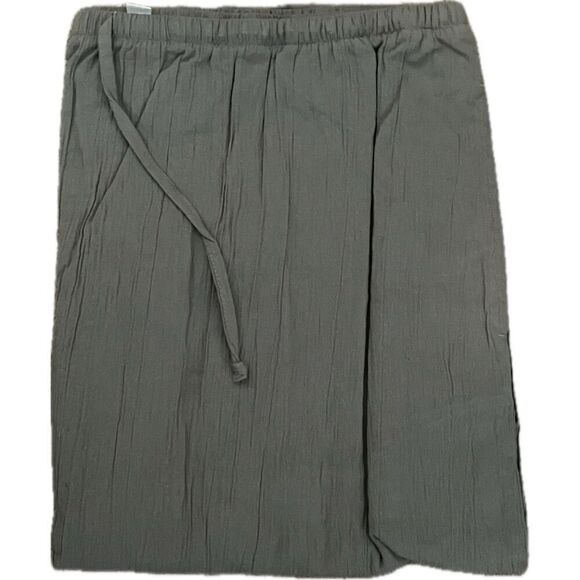 Denim & Co Womens 3X Regular Classic Waist Gauze Pants Medium Gray Drawstring NW - Picture 1 of 7